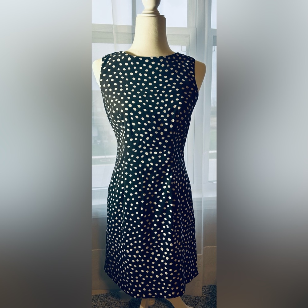 AGB Black & White Sleeveless Polka Dot Mini Dress